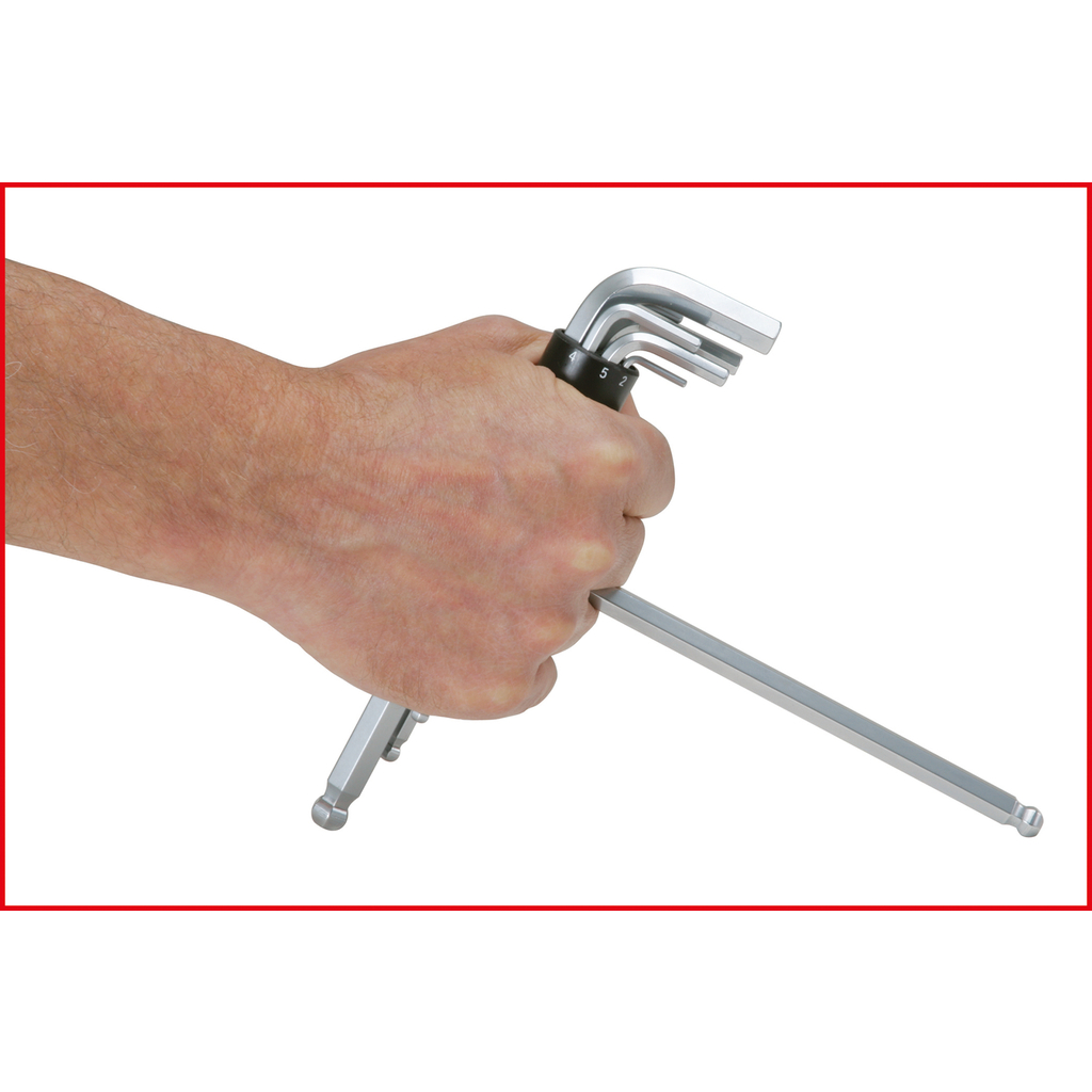 Bộ lục giác đầu bi 8 cây Ks Tools 151.2100 Ứng dụng để siết mở bulong, đầu ốc  đặc biệt mà các dụng cụ thường không làm được