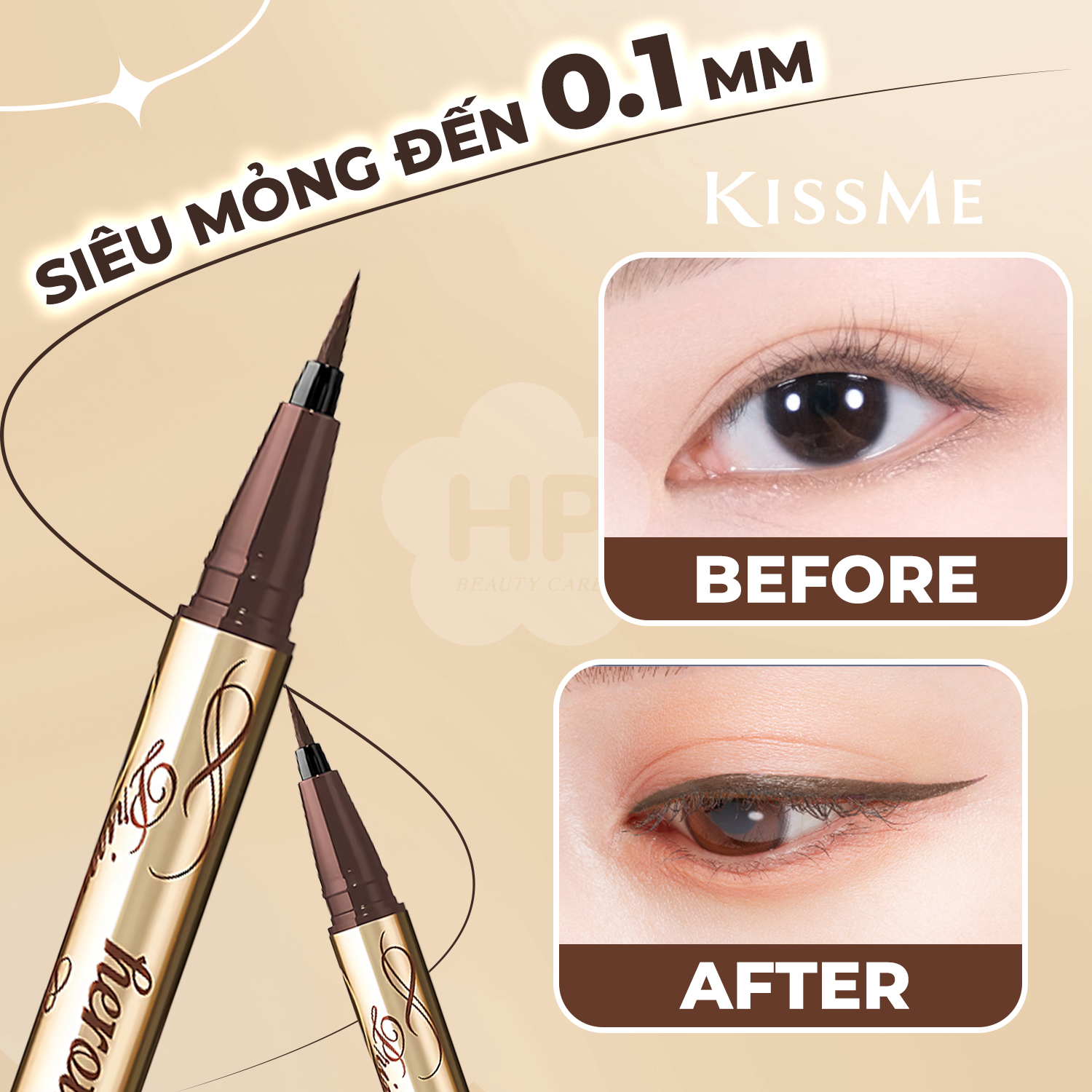 Bút Kẻ Mắt Nước Siêu Bền Màu Kissme Heroine Make Prime Liquid Eyeliner Rich Keep 0.4mL ( Màu Nâu Trà )