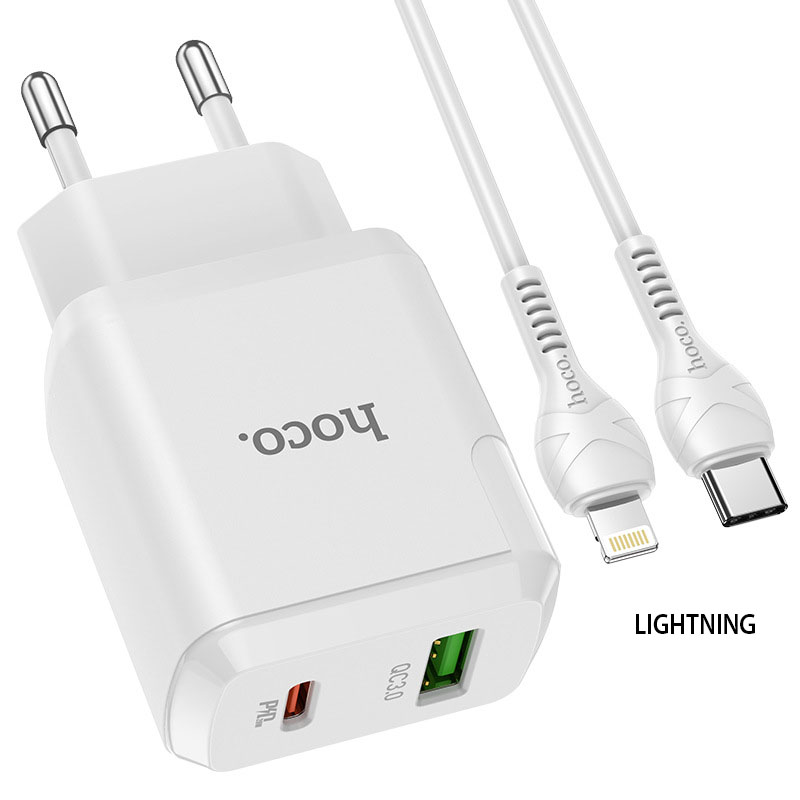 Củ sạc nhanh Hoco N5 cho android,iphone - chất liệu PC chống cháy - Phích cắm EU - Hàng chính hãng
