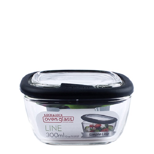 Hộp Thủy Tinh Hình Vuông Lock&Lock Nắp Thủy Tinh Giao Màu Ngẫu Nhiên - 300ml