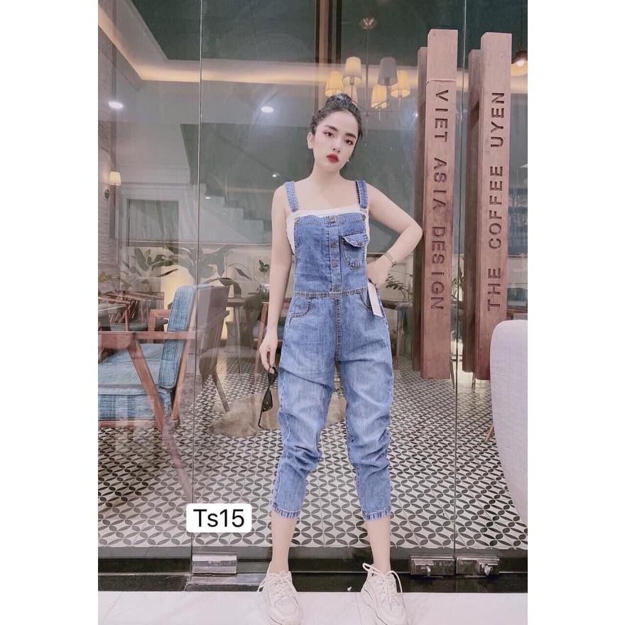 Yếm jean dài nữ - yếm bò ulzzang phong cách hàn quốc cao cấp BEN Shop0807 htb5