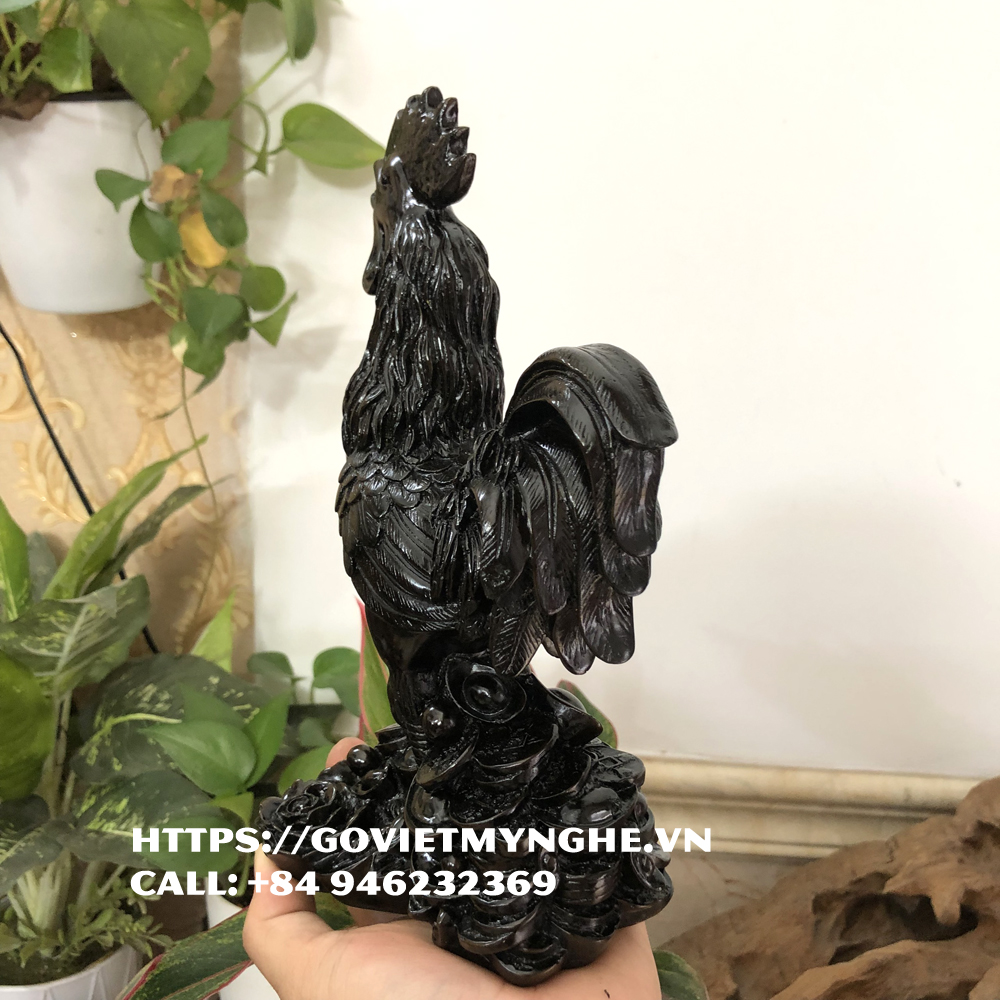 Tượng đá con gà trang trí phong thủy bàn làm việc gà trang trí phong thủy nhà cửa - Nhũ đồng