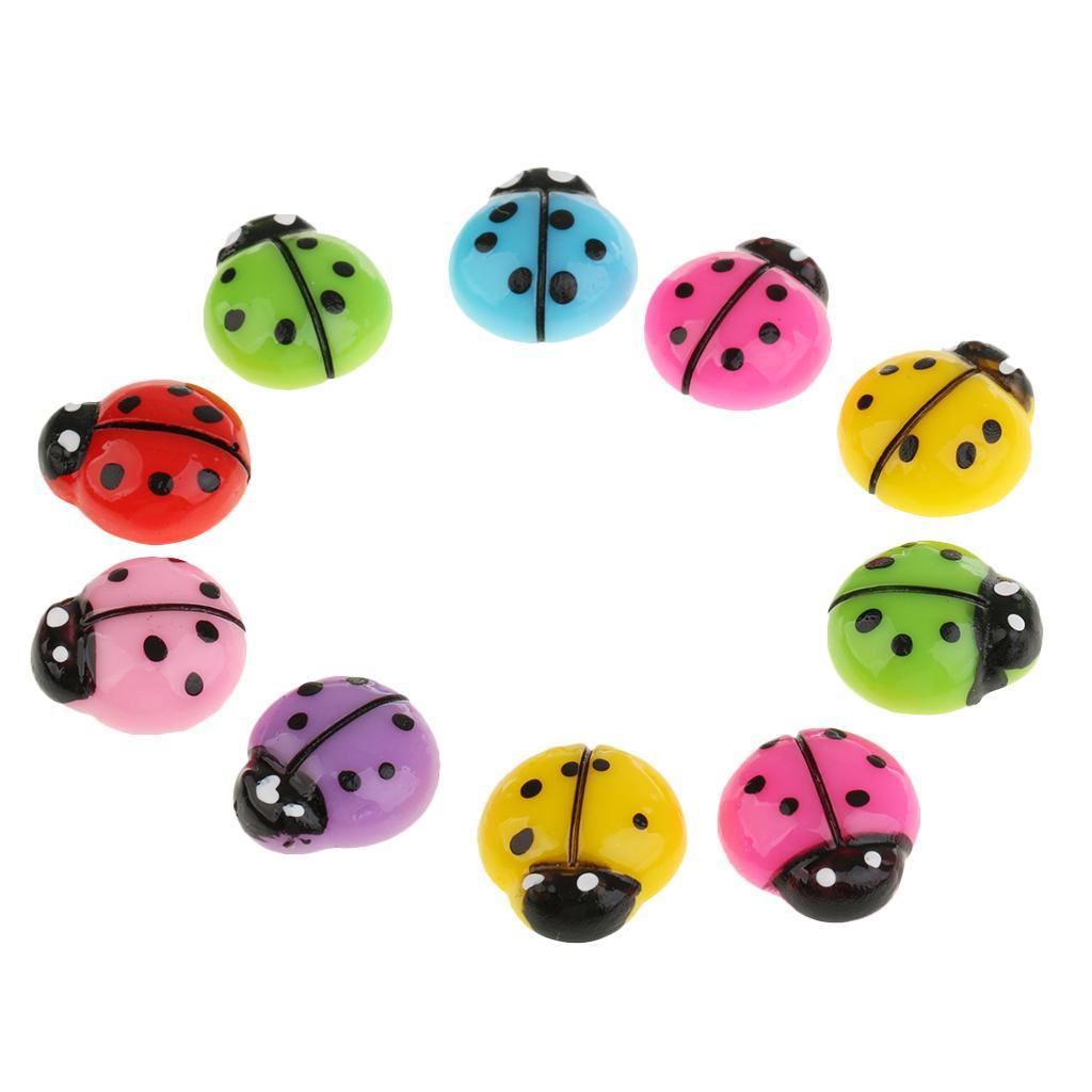 10 Pieces Resin Ladybird Design Flatback Embellishment for DIY Phone Case Decoration