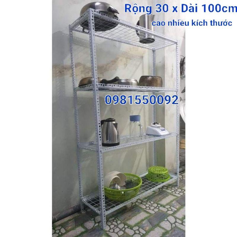 Kệ sắt V lỗ đa năng 2 3 4 tầng mặt lưới lắp ghép dùng để hàng ,để vận dụng trong nhà bếp ,để cây cảnh