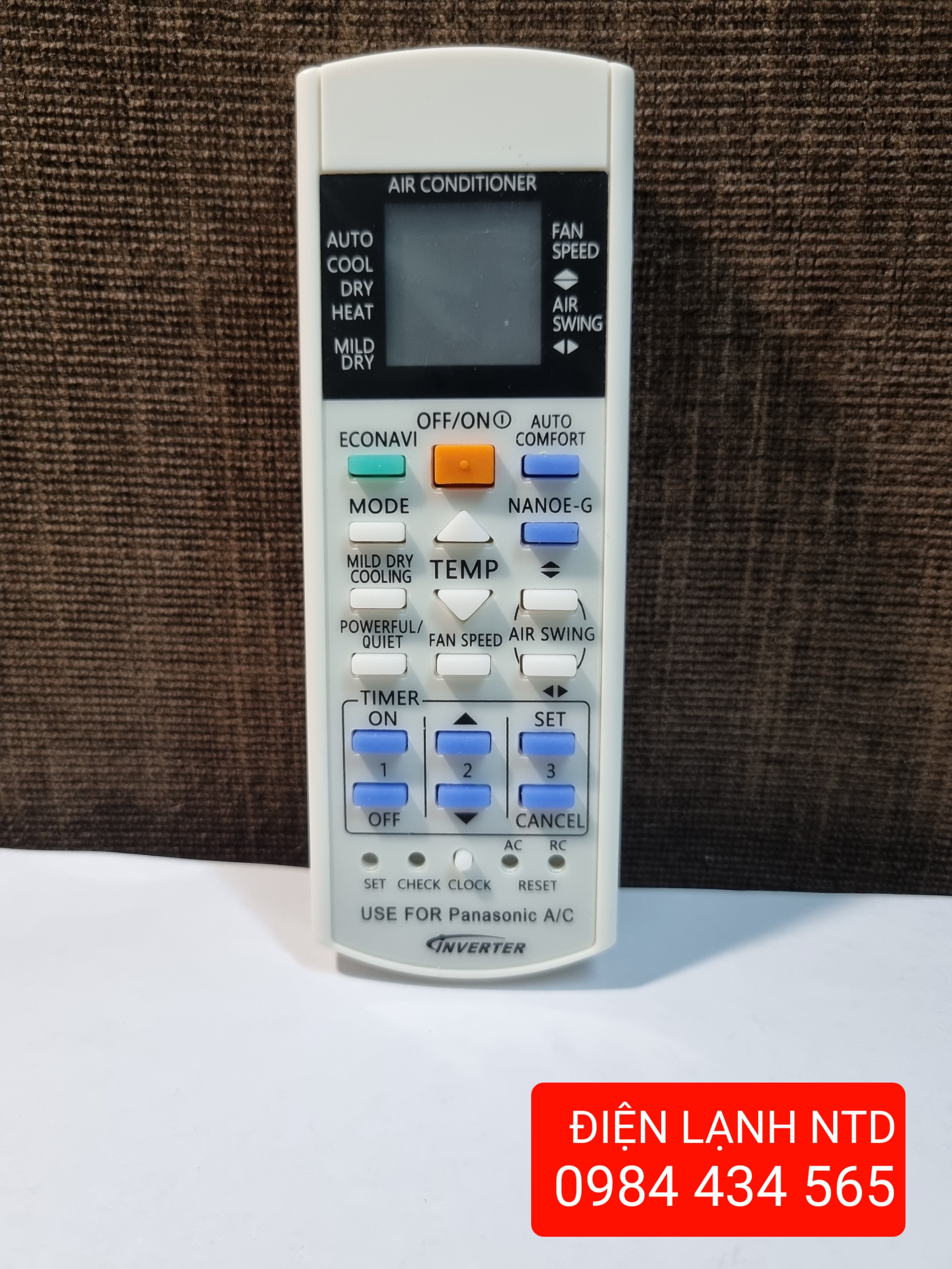 Điều khiển điều hoà dành cho panasonic/ remote máy lạnh panasonic/ điều hoà/ điều khiển điều hoà panasonic/ remote panasonic/ remote panasonic 2 chiều inverter