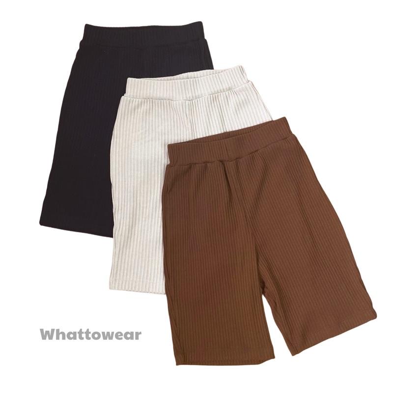 Quần biker short lưng cao thun gân dày giãn tốt cao cấp - by Whattowear