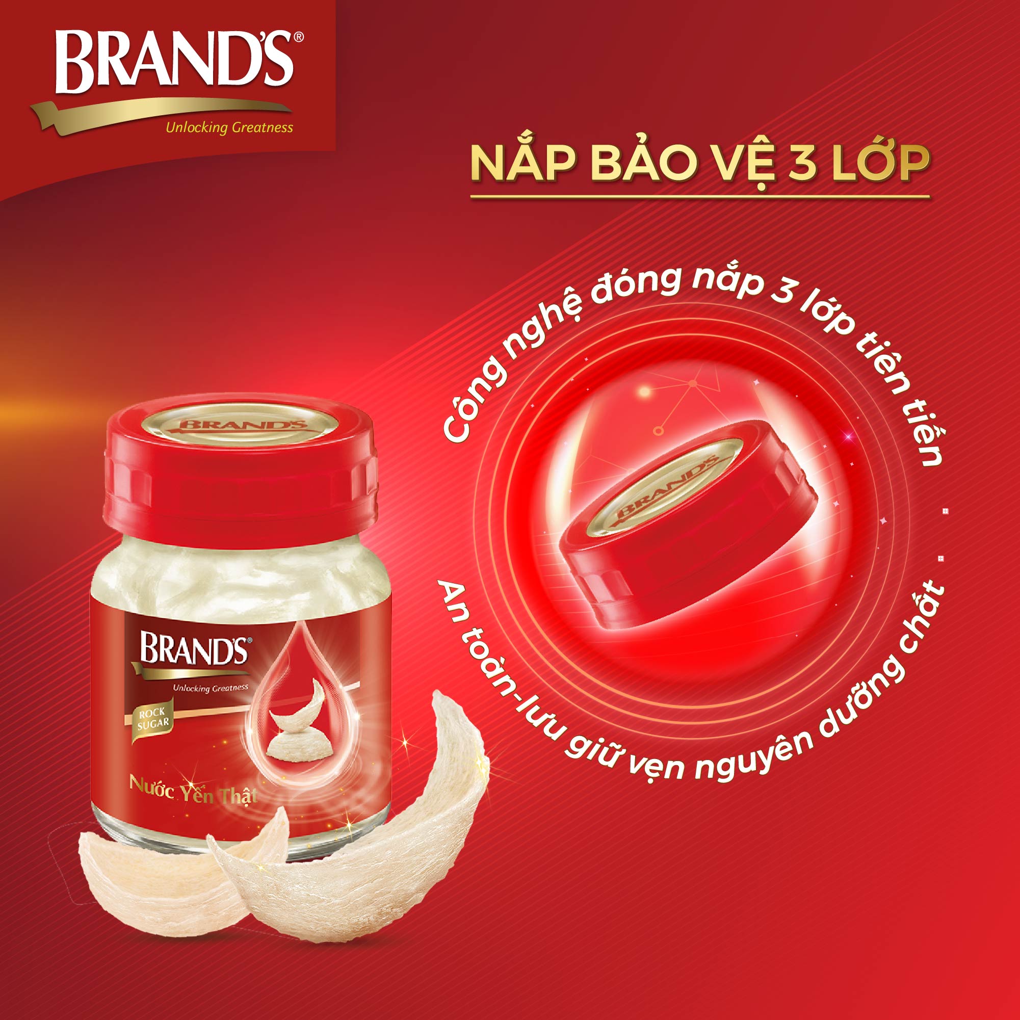 Combo 5 Nước yến thật BRAND'S Đường Phèn (70 ml x 30 lọ)