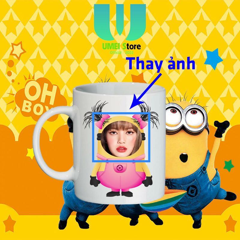 Cốc sứ in hình theo yêu cầu, cốc Minions thay mặt cốc tráng men dùng làm quà tặng, uống nước hàng ngày