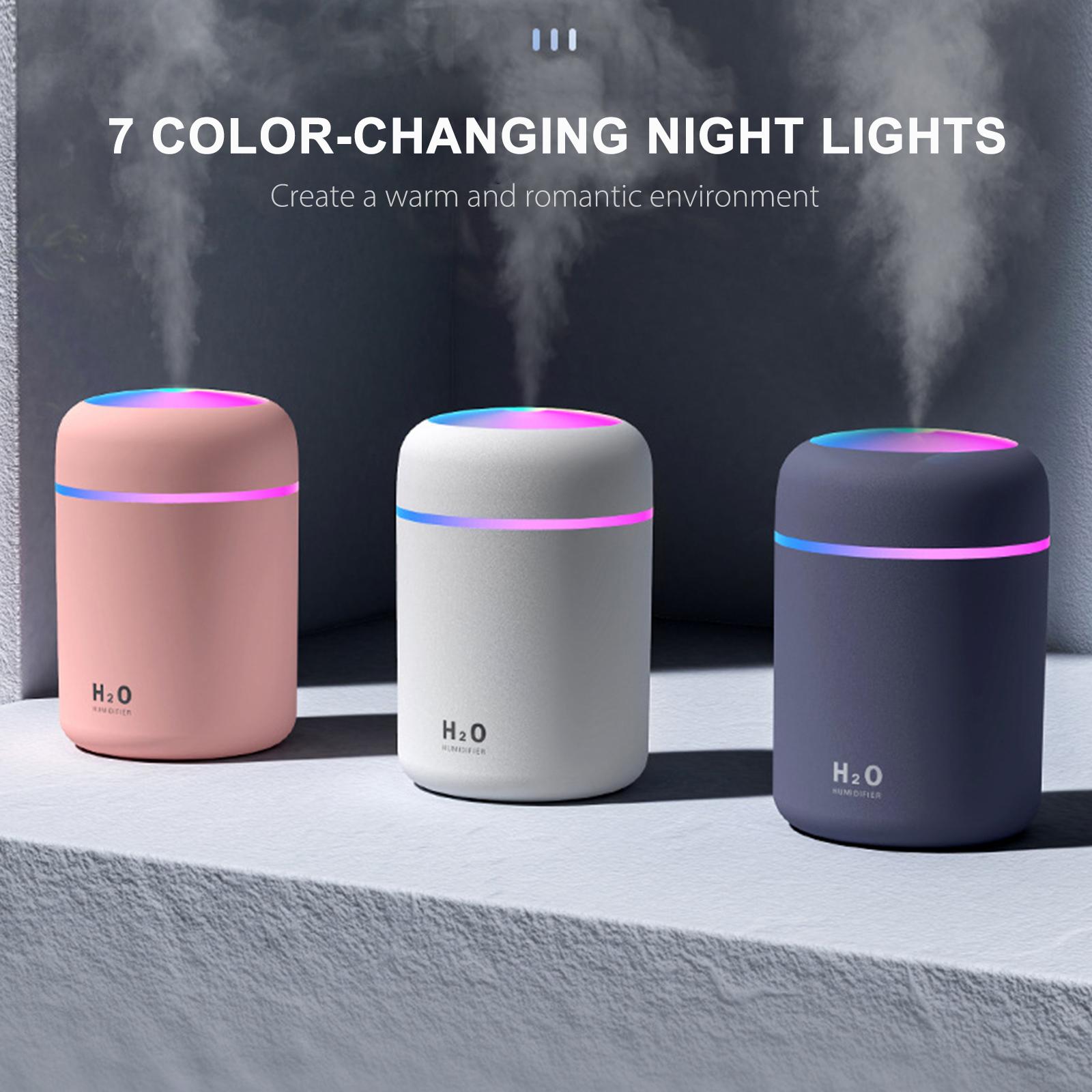 Máy tạo sương mù mini di động, máy tạo độ ẩm kèm đèn ngủ nhiều màu sắc