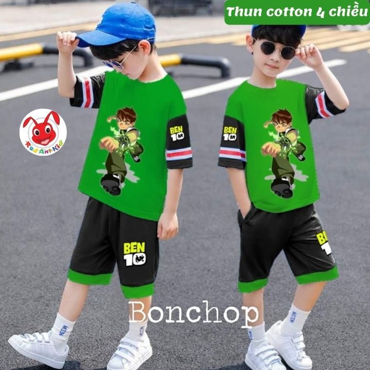 Đồ bộ bé trai hình Ben 10 từ 10-58kg. Chất thun cotton thấm hút mồ hôi-Kiến Lửa