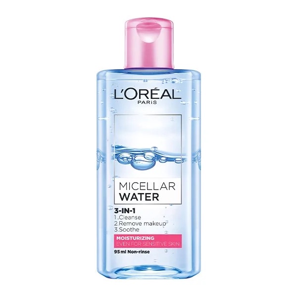 [L'OREAL PARIS] Nước Tẩy Trang Cho Da Khô Nhạy Cảm Giúp Sạch Sâu Ẩm Mịn Micellar Water 3-in-1 Moisturizing 400/95ml