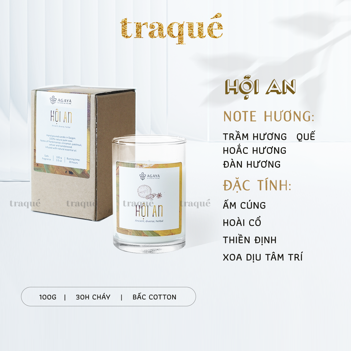 Nến thơm Candle Cup/Agaya - Hương khơi gợi đặc điểm địa danh HỘI AN