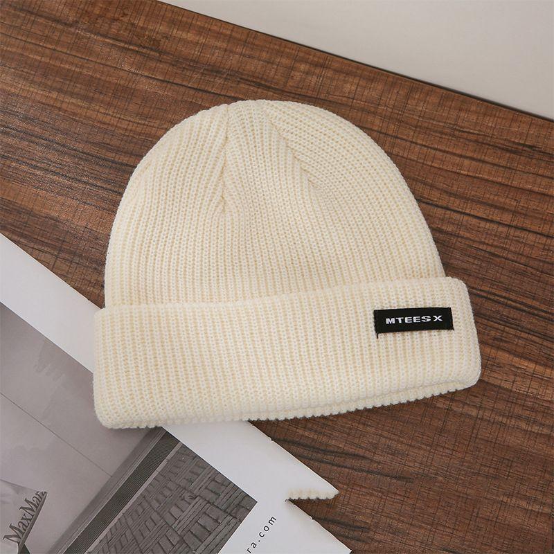 Mũ len dệt kim beanie Thêu MTEESX Hàn Quốc thời trang unisex thu đông giữ ấm cho nam nữ