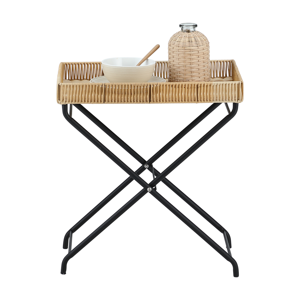 Bàn Góc Nhựa PE SAAN Màu Gỗ Tự Nhiên W51xD35.5xH53 Cm|Index Living Mall|Nội Thất Thái Lan