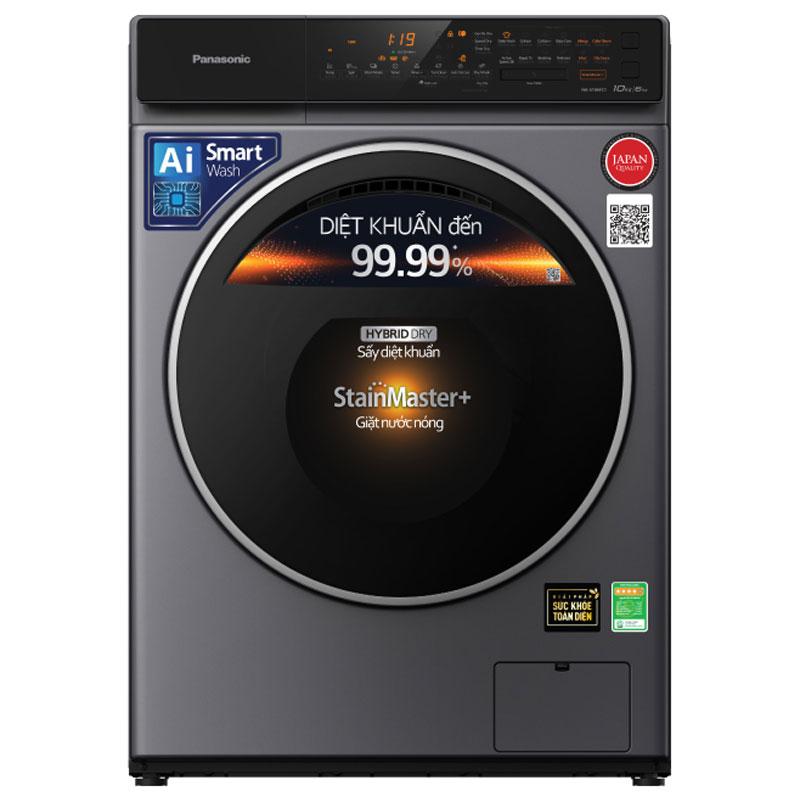 Máy giặt lồng ngang Panasonic Inverter 10Kg+sấy 6Kg NA-S106FC1LV - Hàng Chính Hãng