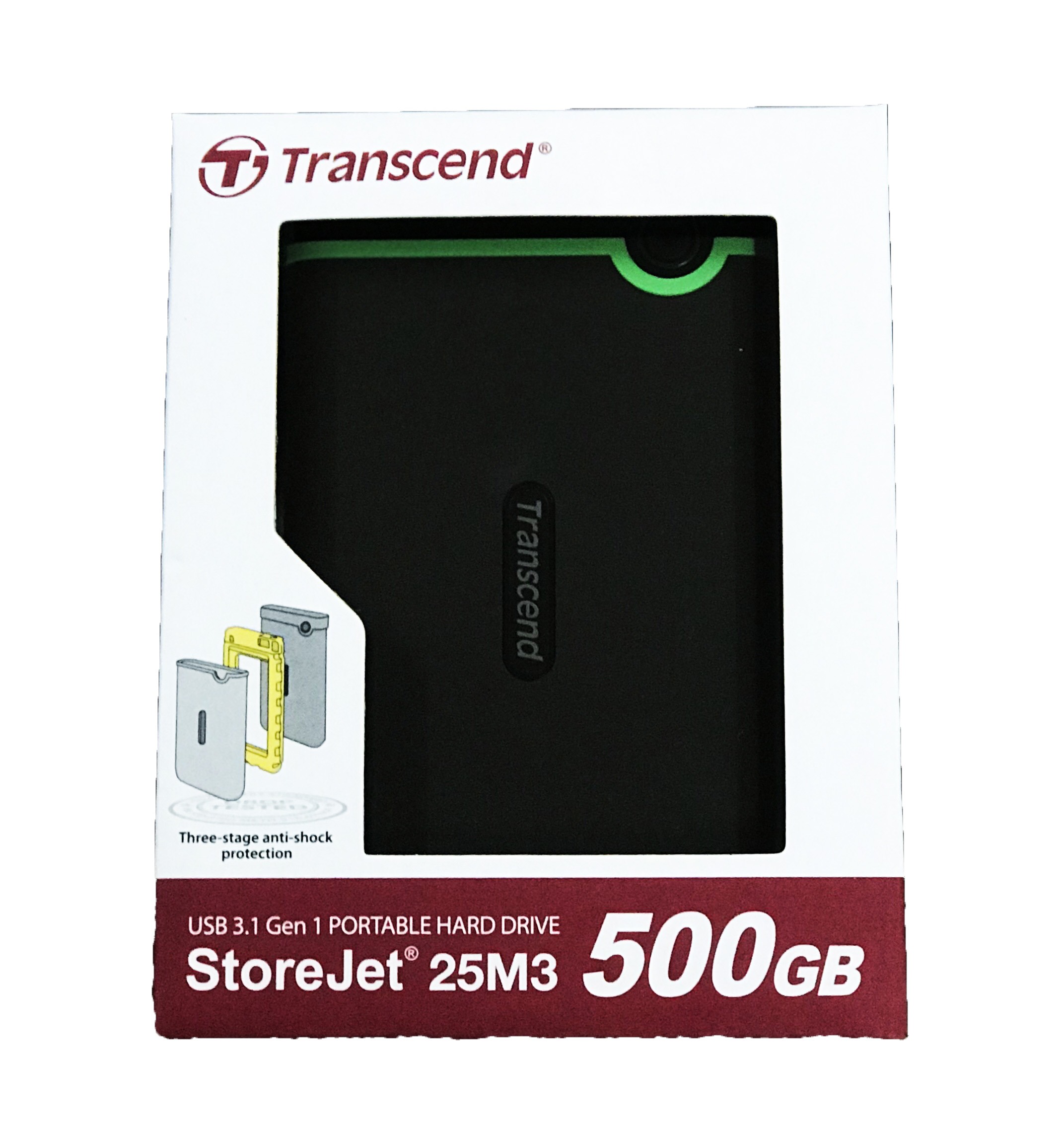 Ổ Cứng Di Động Transcend Storejet M3S 500GB USB 3.1 - TS500GSJ25M3S - Hàng chính hãng