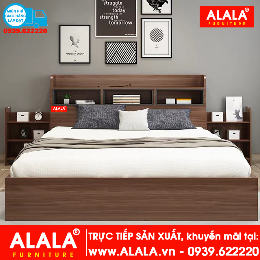 Giường ngủ ALALA81 gỗ HMR chống nước - www.ALALA.VN - 0939.622220