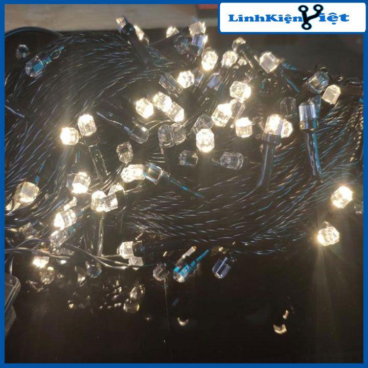 Led dây kim cương đen nhiều màu cuộn 20m điều khiển 8 chế độ trang trí ngoài trời