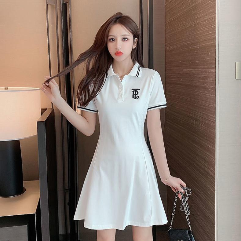 Đầm Polo Hàn Quốc Dáng Xòe RT Cộc Tay 2 Màu Siêu Xinh