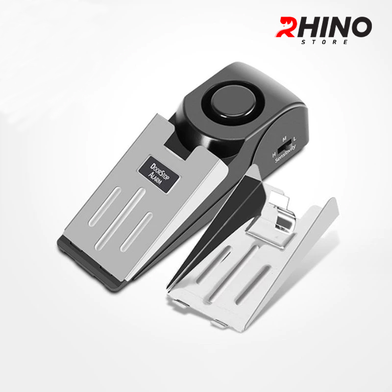 (Sẵn Pin) Chuông chặn cửa, kẹp cửa chống trộm Rhino C02 120DB cảnh báo lớn hàng chính hãng