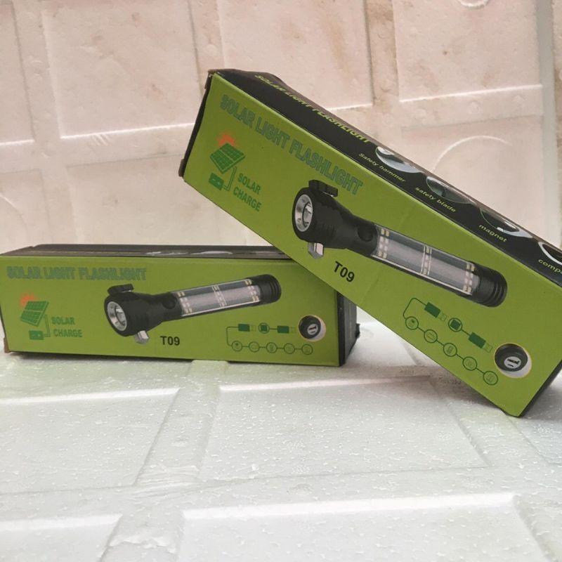 Đèn Pin 11 Chức Năng Solar Power Flashlight Cao Cấp Tiện lợi