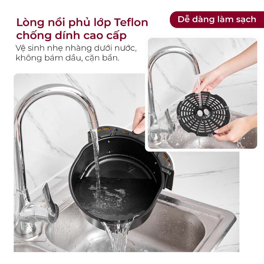 Nồi chiên không dầu cơ nhập khẩu Nhật Bản 4.5L Fujihome A4EB tự ngắt an toàn tặng kẹp inox - hàng chính hãng