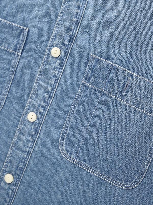 Áo Sơ Mi Nam CASAMODA MEN DENIM WORK SLIM-FIT LONG-SLEEVE SHIRT - SIZE S/M/L