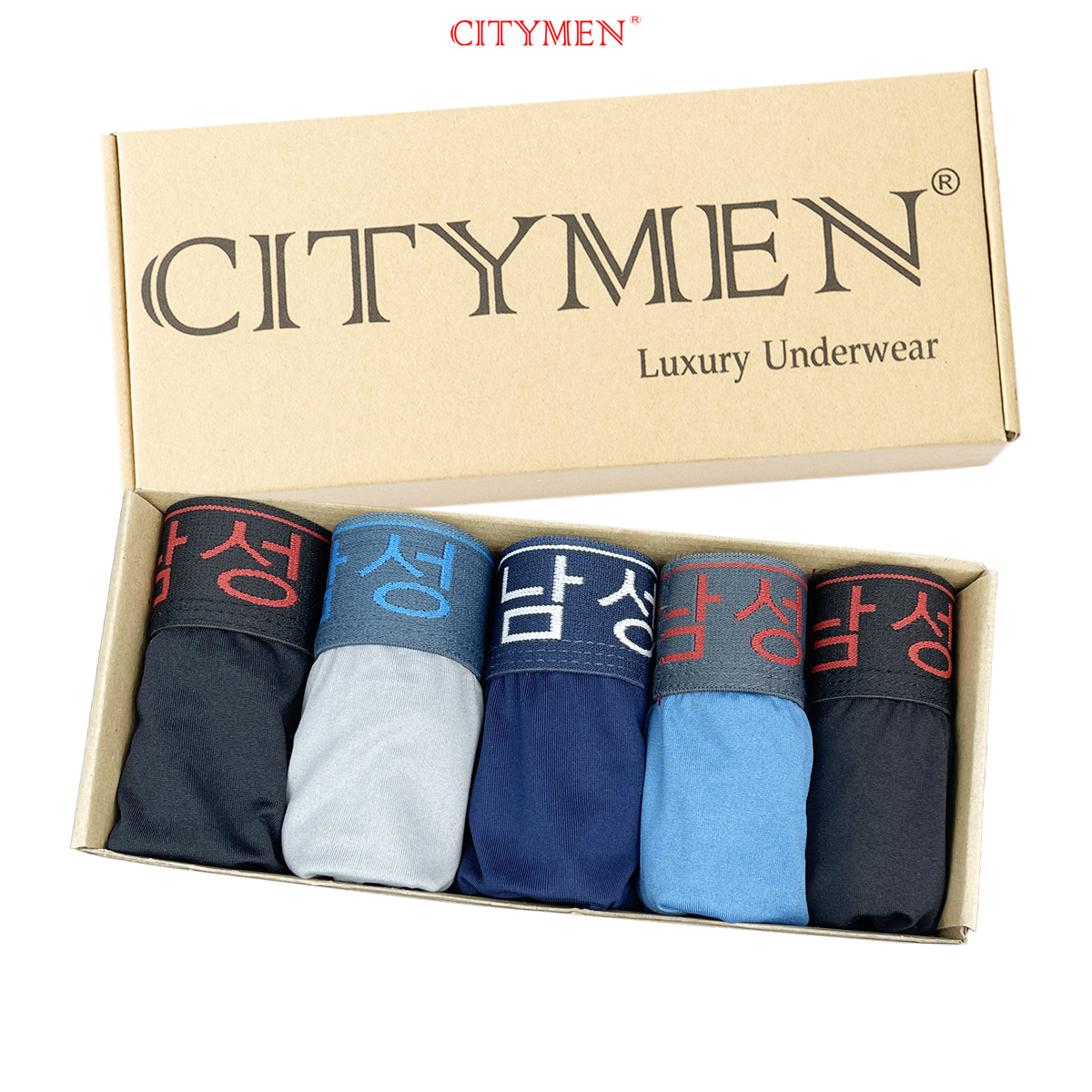 Hộp 5 Quần Lót Nam lưng Hàn Quốc hiệu CITYMEN vải thun lạnh 4 chiều cao cấp, sịp nam - LMTK-HANAL ( Giao màu ngẫu nhiên )