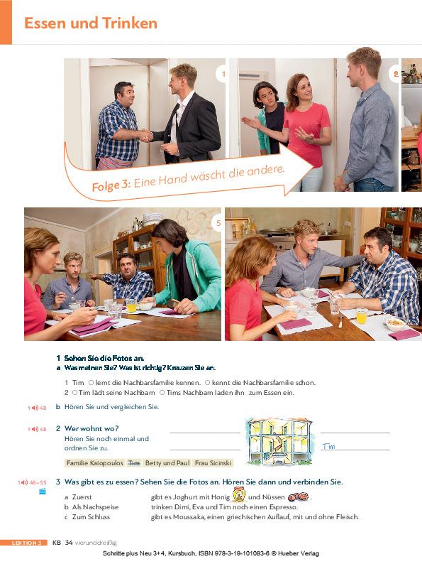 Schritte plus Neu 3+4: Deutsch als Zweitsprache für Alltag und Beruf / Kursbuch: Niveau A2