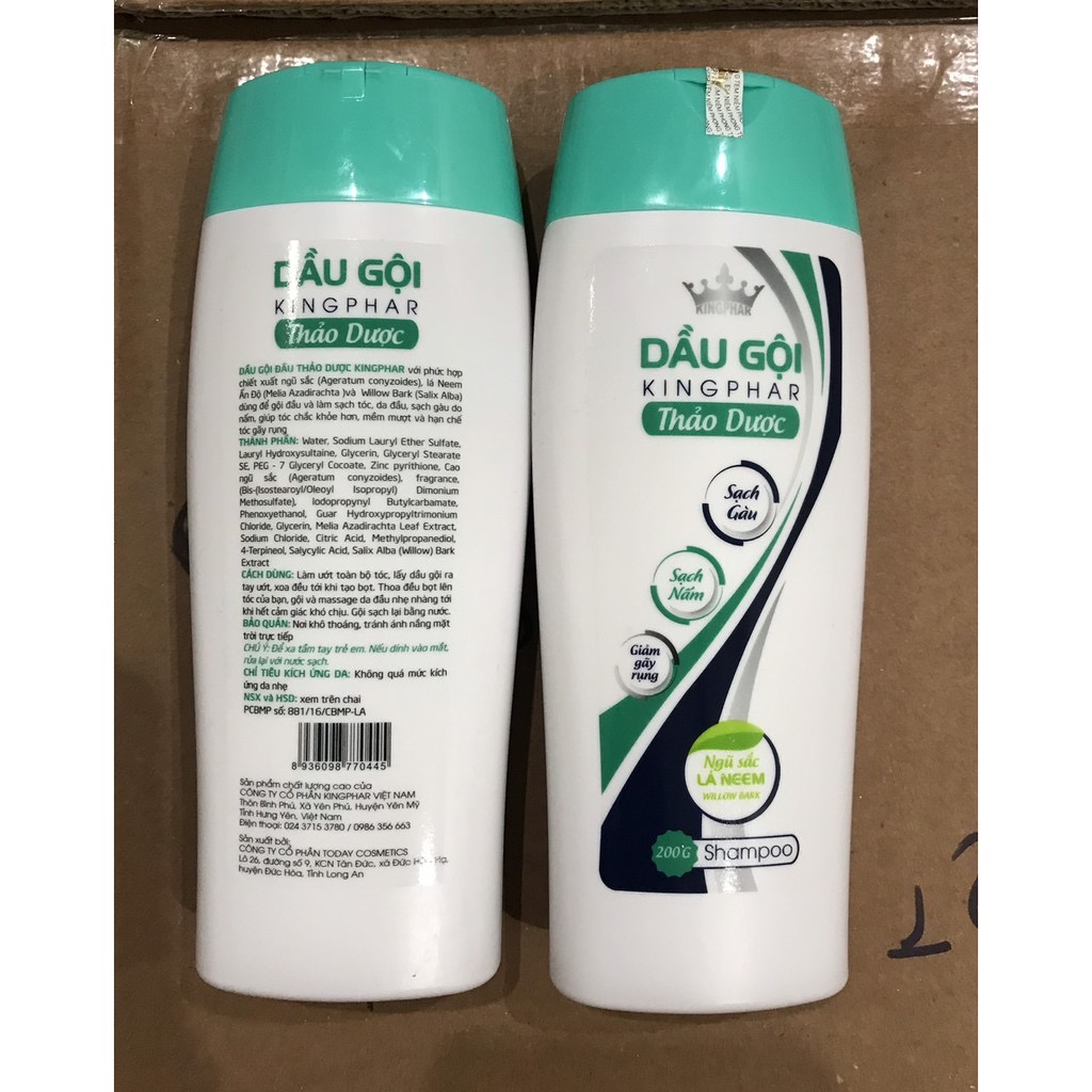 Dầu gội đầu Thảo dược Kingphar , chai 200ml, sạch gàu, mượt tóc, giảm gãy rụng