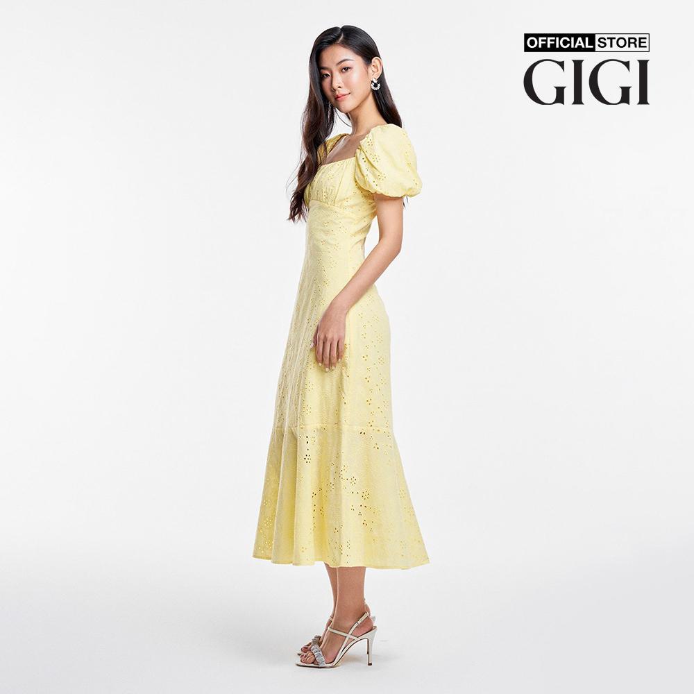 GIGI - Đầm midi cổ vuông tay ngắn thời trang G2102D233198