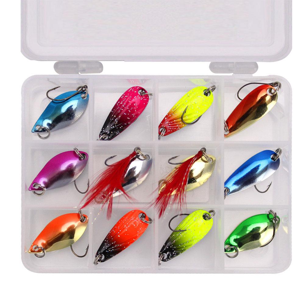 Colorful Fishing Lure Hard Metal Fishing Spoon Lure Set Walleye Trout Spoon Baits Spoon Jig Baits