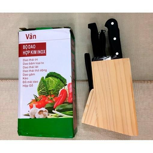 PVN15157 Bộ Dao phòng bếp 7 món - kèm hộp gỗ T2