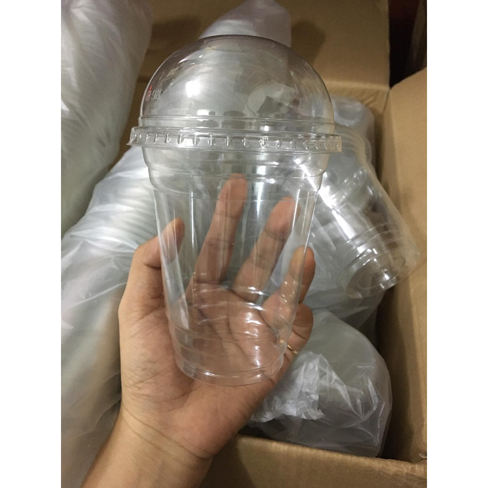 Ly nhựa pet nắp cầu 470ml dùng 1 lần