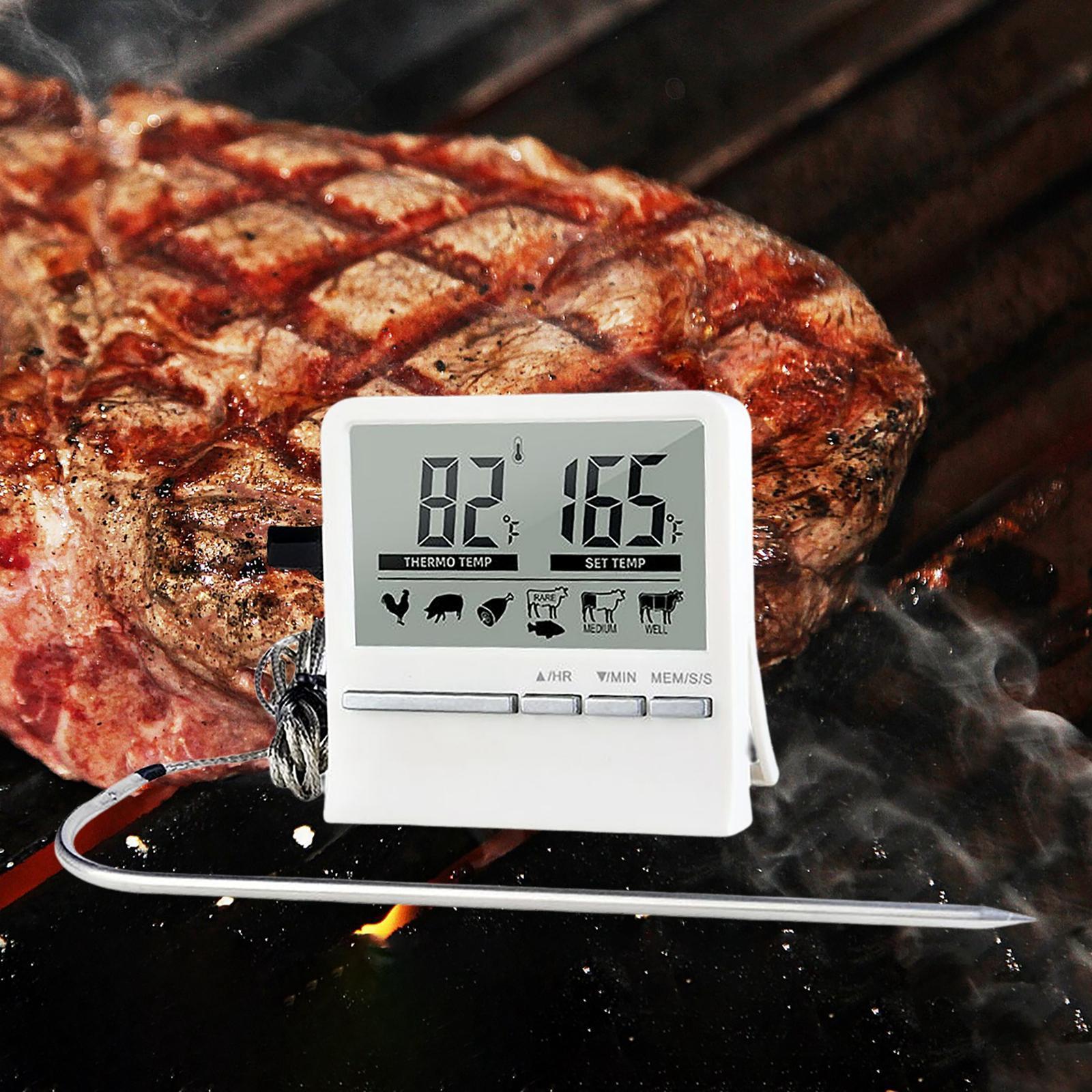 Digital Food Thermometer LCD Display for Outside Grill Kitchen Cooking