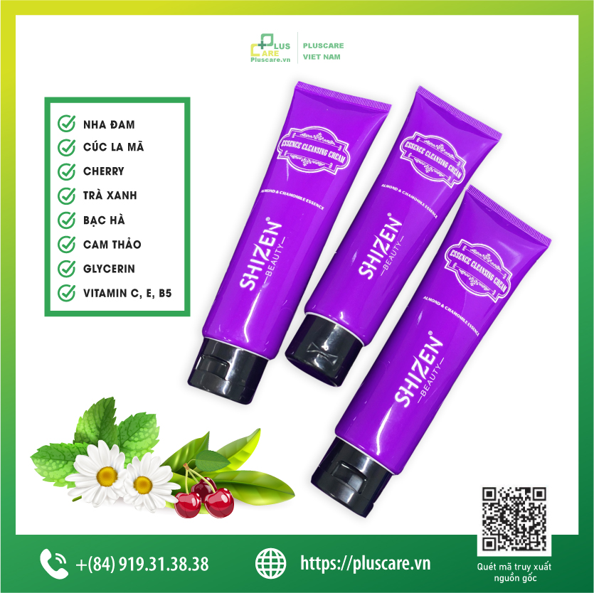 Sữa rửa mặt không chứa Sulfate Essence Cleansing Cream, dịu nhẹ, sạch sâu, giảm mụn & trắng sáng