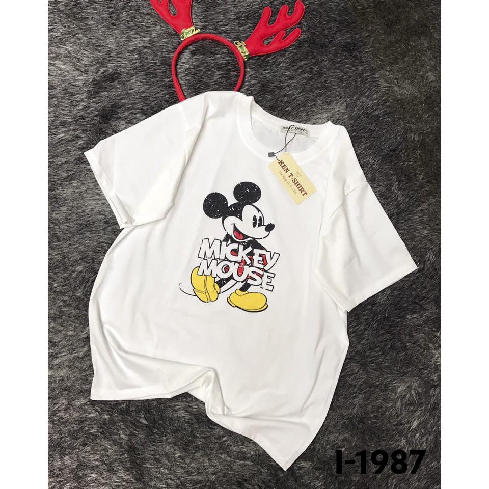 Áo Thun Nữ In Hình Chuột Mickey - I1987