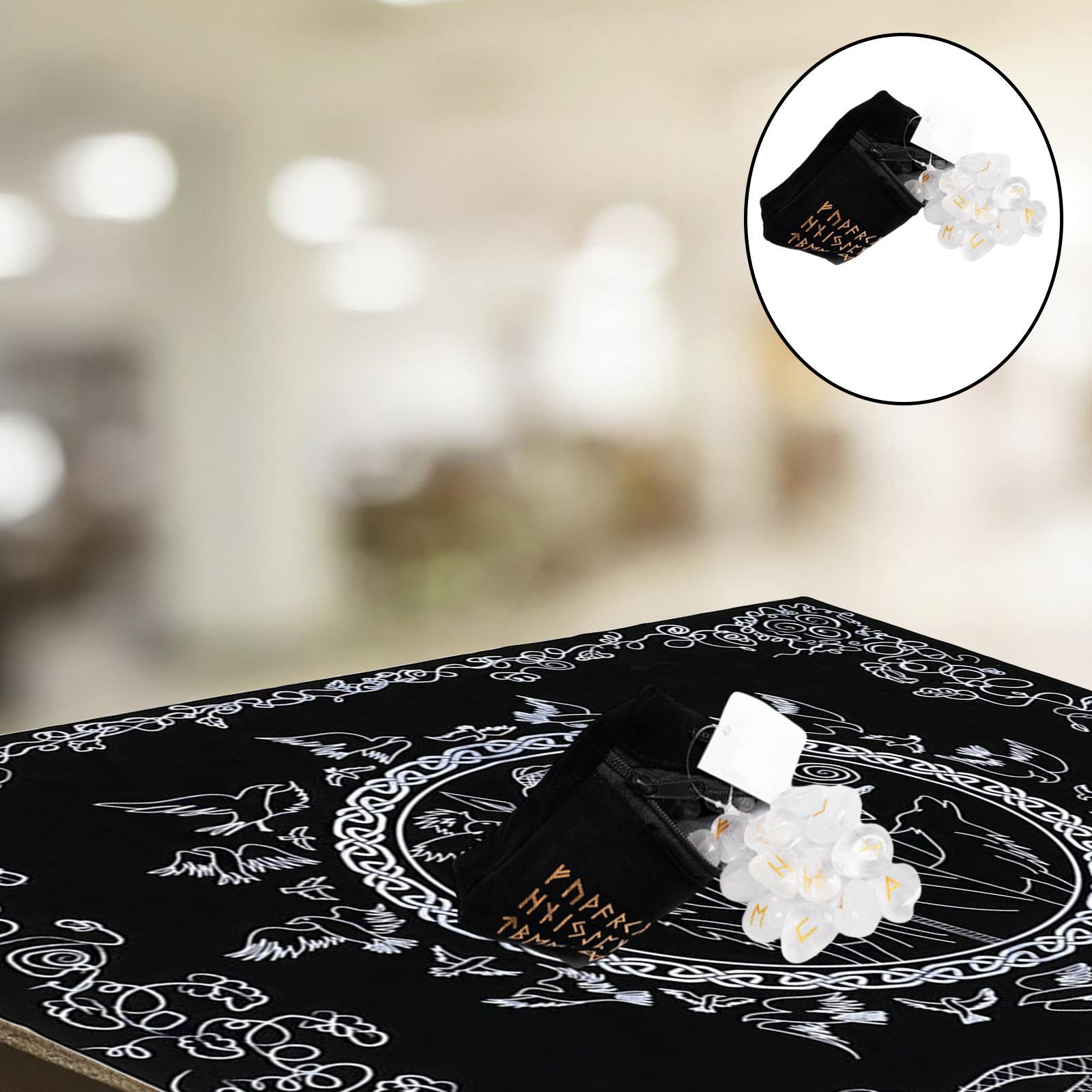 Rune Stone Kit Engraved Pagan Magick Tools Home Gift Meditation Supplies Collection