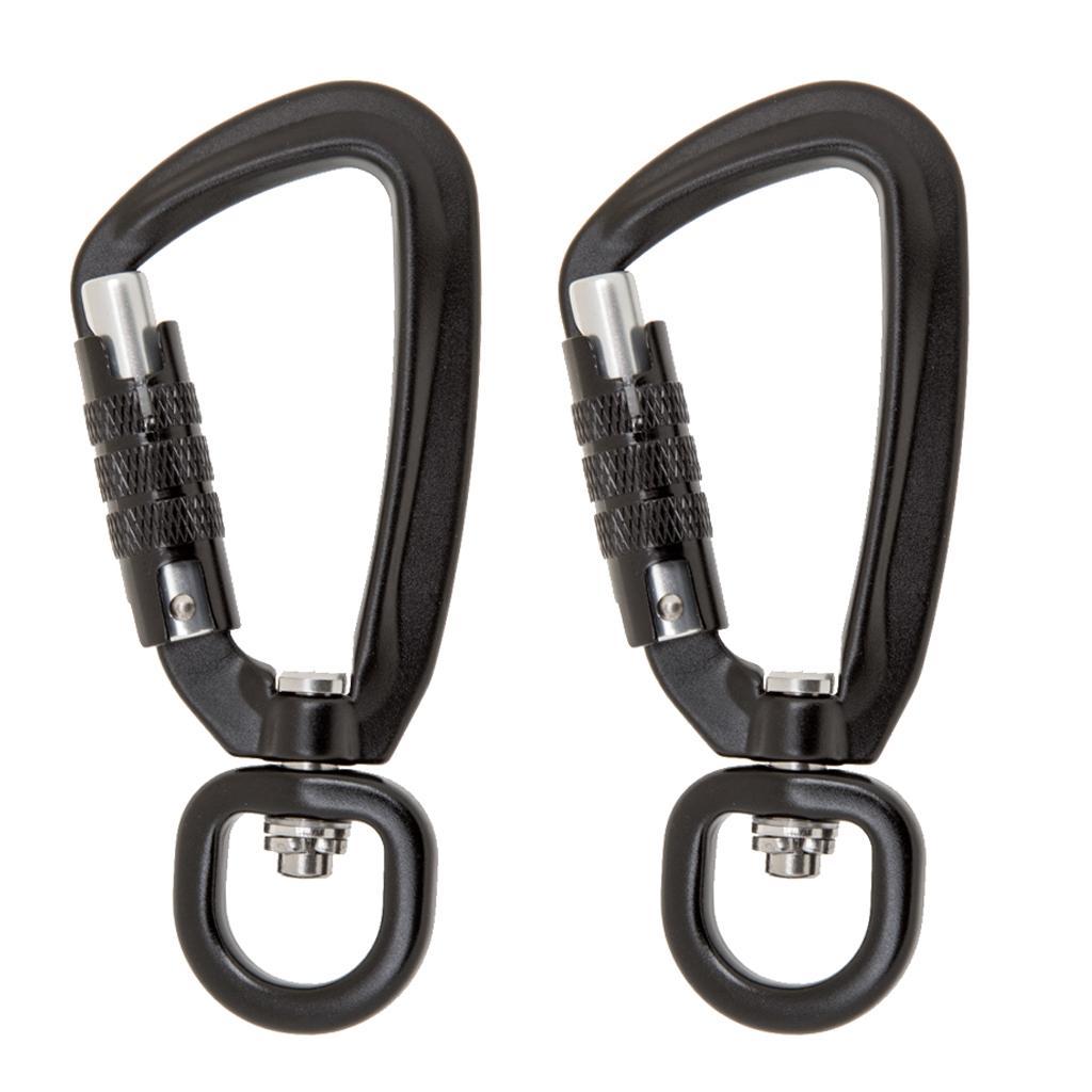 Screw Locking Carabiner Hook Clip Climbing Keychain Buckles Black