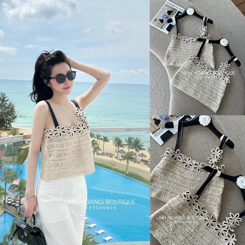 ÁO REN HOA 2 DÂY CROPTOP CỰC XINH