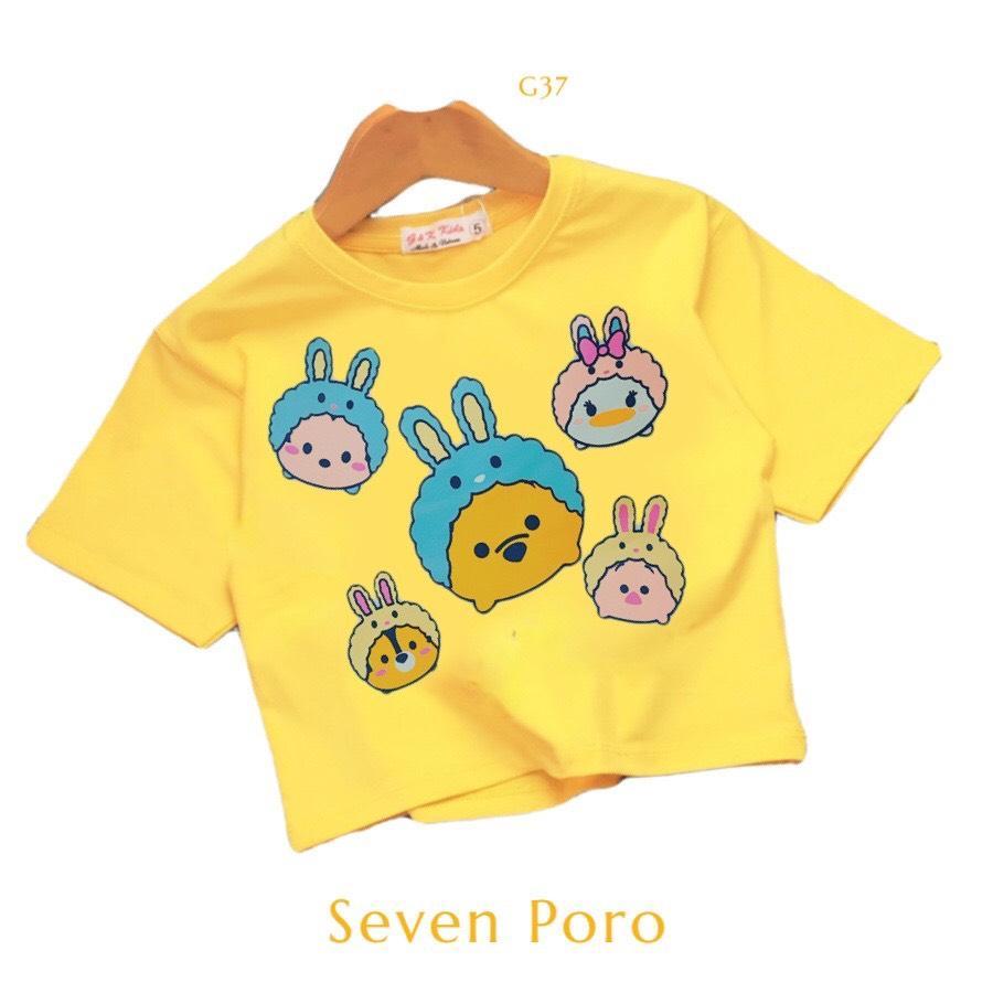 Áo Thun lửng - Croptop bé gái M187- G&amp;K Kids - Beeking - seven-poro