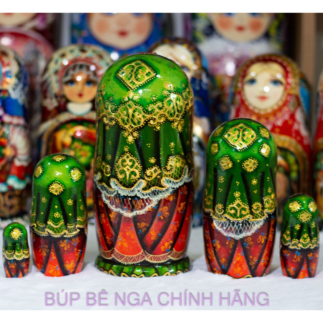 BỘ BÚP BÊ NGA MATRYOSHKA CAO CẤP 5 LỚP 18CM "PHONG CẢNH NƯỚC NGA" RẤT ĐẸP VÀ SANG TRỌNG