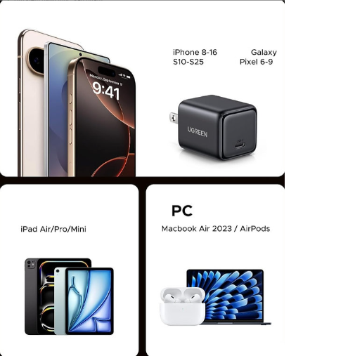 Củ sạc nhanh Nexode Mini 30W GaN USB-C Ugreen 55530 X513, Chân dẹt không gập - Hàng Chính hãng