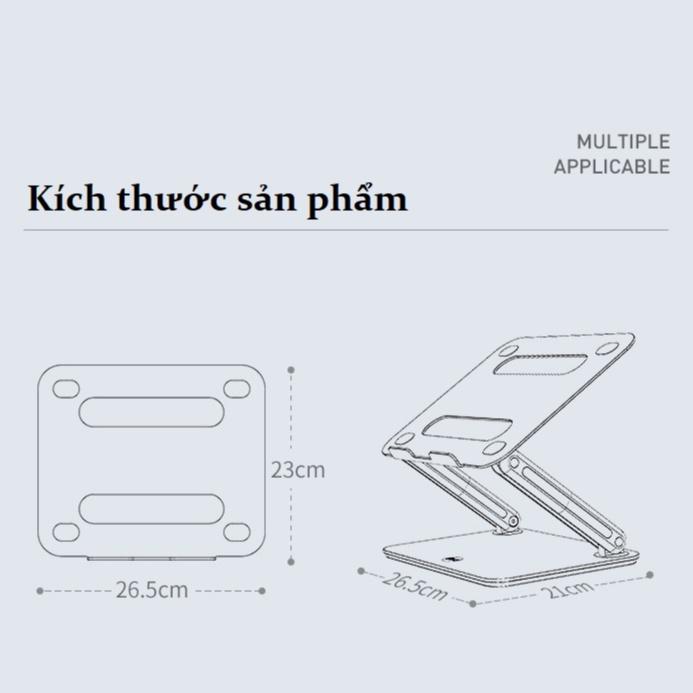 Giá Đỡ Cho Máy Tính Xách Tay , Laptop Chất Liệu Hợp Kim Nhôm Cao Cấp Hỗ Trợ Tản Nhiệt Có Thể Gấp Gọn