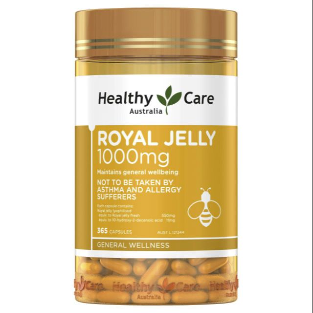 Sữa Ong Chúa chống lão hóa, làm đẹp da cho người lớn từ 18 tuổi Healthy Care Royal Jelly 1000mg(365 viên)