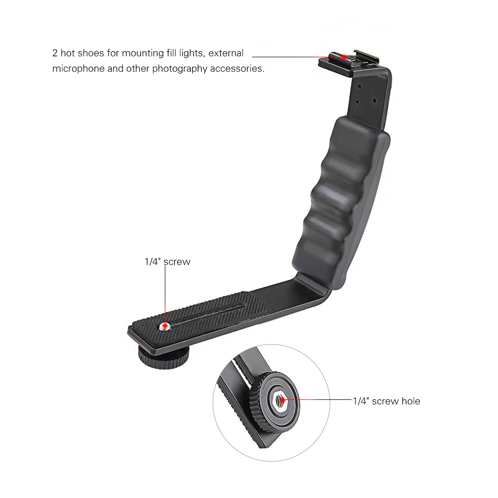 Giá đỡ Gimbal mở rộng hình chữ L cầm tay với 2 đế gắn Thay thế phụ kiện cho DJI OSMO Mobile