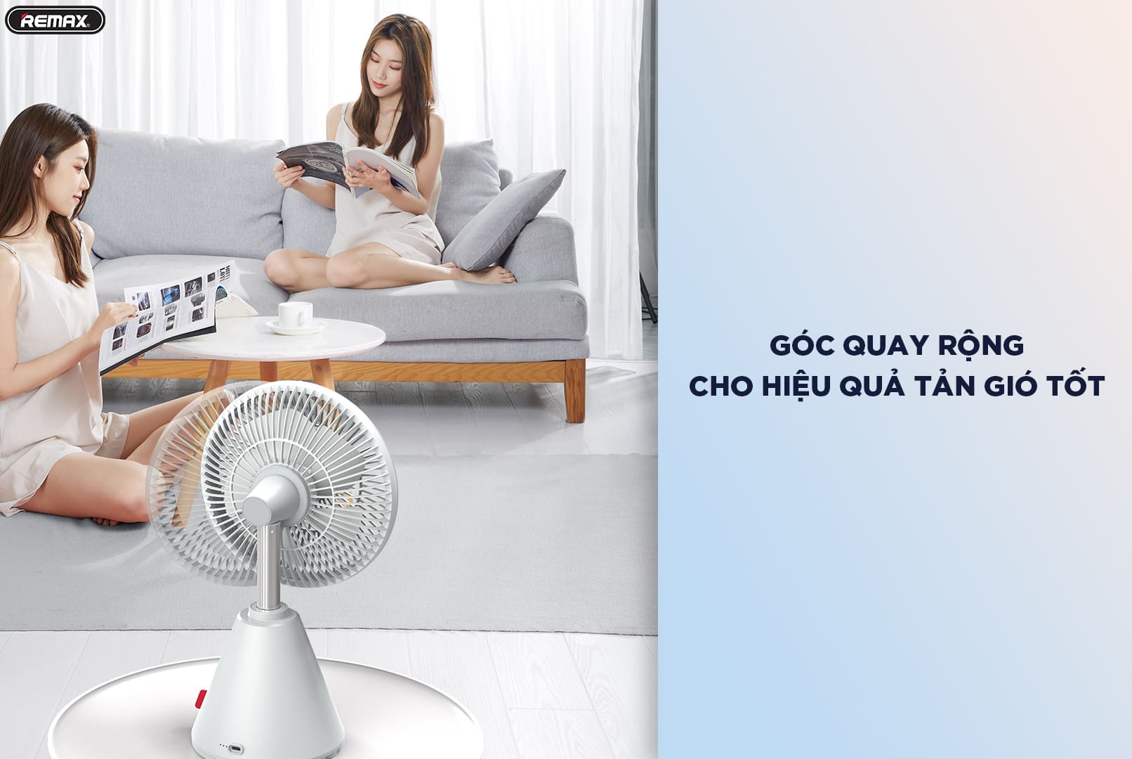 Quạt Để Bàn Mini REMAX Không Dây FS-03 - Hàng Chính Hãng