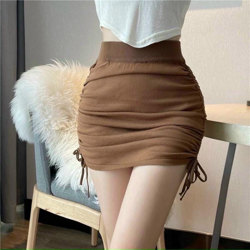 Sét Áo Tay Dài Cổ Lọ Chân Váy Ôm Body Rút Dây Đẹp LH128