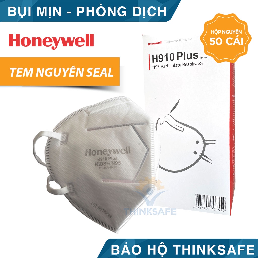 Khẩu trang lọc bụi Honeywell H910 Plus N95 - Khẩu trang 3D đạt tiêu chuẩn Niosh N95 chống bụi phòng độc - Khẩu trang phòng dịch dây đeo qua gáy