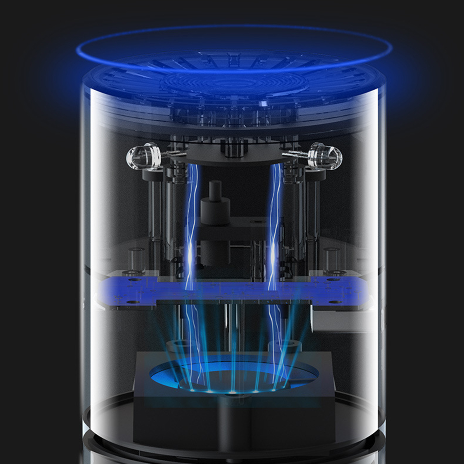 Máy lọc không khí để bàn mini kèm đèn led để ngủ, hoạt động yên tĩnh, sạc USB